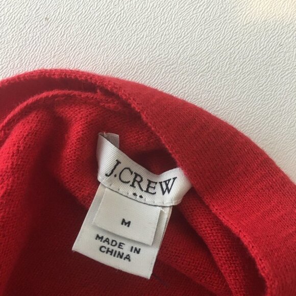 J. Crew Tie Off-Shoulder Red Sweater Medium - Picture 5 of 6